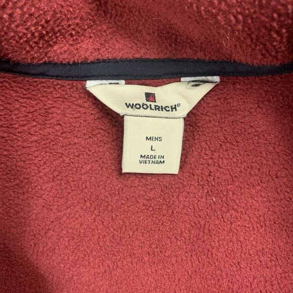 Woolrich Men’s Size Large Red Full Zip Fleece Jacket - Picture 2 of 6